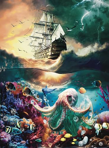 1000 Teile Puzzle Piratenschiff Seaboat Unterwasserwelt Meerestiere Meer von Lztangguo