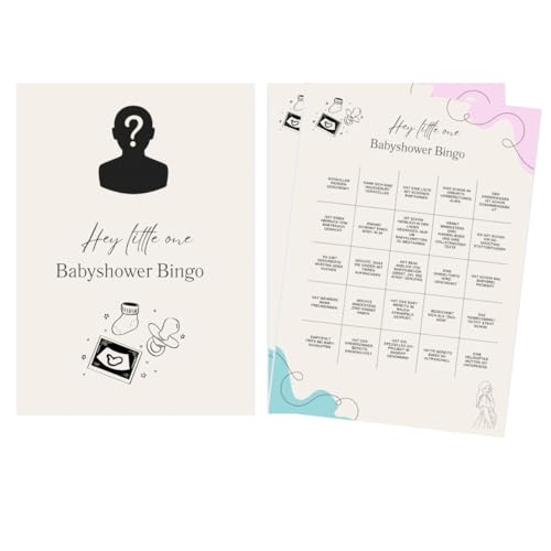 M Diagne Baby Shower Bingo – 25 Spielkarten für die Babyparty – Lustiges Spiel für Gäste - Perfekt als Partyspiel, Geschenk zur Babyshower (25) von M Diagne