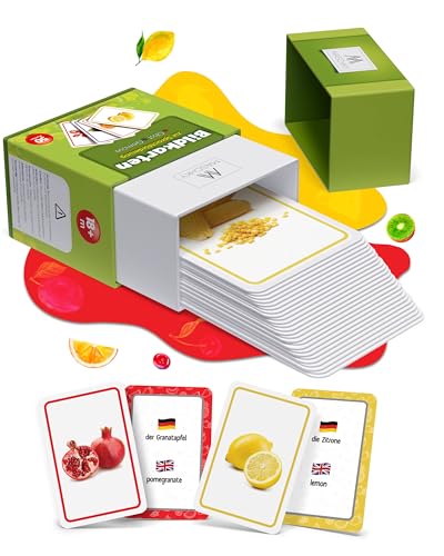 MASCHKY Lernkarten Kinder – Hochwertige Bilderkarten - Sprachförderung - Montessori - Stabile & Dicke Bildkarten - Logopädie Spiele - Zweisprachig - Tolle Geschenkidee… von M MASCHKY