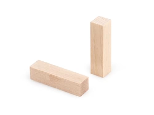 M METRIE 100 Stück Holzbausteine, Bauklötze aus Buchenholz, 70 x 17.5 x 17.5 mm Langlochquader, Ideal für kreatives Basteln, Nachhaltig, Sicher und Präzise, Teil des Bauklötze Systems von M METRIE