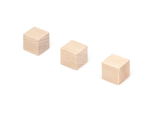 Metrie™ 100 Stück Holzwürfel, Bauklötze aus Buchenholz, 17.5 x 17.5 x 17.5 mm Würfel, Ideal für kreatives Basteln, Nachhaltig, Sicher und Präzise, Teil des Bauklötze Systems von M METRIE