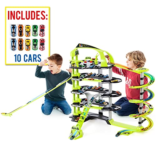 M MOLTO | Super 5-stöckiges Kinderauto Parkhaus mit Zubehör + 15 Autos, 24 Parkplätze, Spielzeugauto Parken, Spielzeugautobahn, Kinderspielzeug + 3 Jahre, Garage Autos von M MOLTO