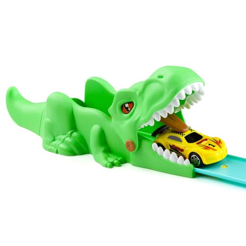 Beast Wheels Schiebe. Autorennbahn mit 360º Looping für Kinder. Modell Dinosaurier Rex und Shark Track. Enthält EIN Auto und 6 Zubehörteile. (Dino REX) von M MOLTO
