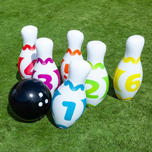 MOLTO Aufblasbares Bowling-Set XXL für den Außenbereich, für Garten und Pool, Kindersportaktivität, inklusive 10 aufblasbaren Bowlings, einfach zu bedienen MOLTO Aufblasbares Bowling-Set XXL für den Außenbereich, für Garten und Pool, Kindersportaktivität, inklusive 10 aufblasbaren Bowlings, einfach zu bedienen von M MOLTO