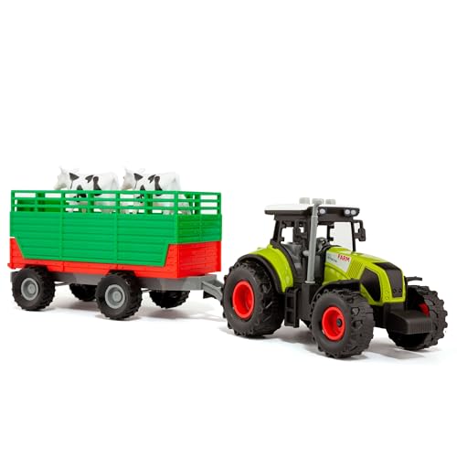 MOLTO Kindertraktor mit Anhänger, Lichter und Geräusche Molto Farm – Lernspielzeug mit 2 Spielzeugkühen – realistische Motor- und Hupeneffekte MOLTO Kindertraktor mit Anhänger, Lichter und Geräusche Molto Farm – Lernspielzeug mit 2 Spielzeugkühen – realistische Motor- und Hupeneffekte von M MOLTO