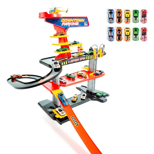 MOLTO Spielzeugparkplatz Downtown 3 Etagen + 10 Autos – Servicestation, Aufzug, Waschküche – Kinderparkplatz mit Hochgeschwindigkeitsrampe MOLTO Spielzeugparkplatz Downtown 3 Etagen + 10 Autos – Servicestation, Aufzug, Waschküche – Kinderparkplatz mit Hochgeschwindigkeitsrampe von M MOLTO