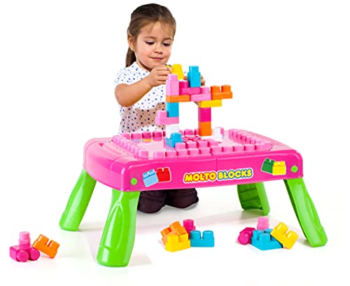 Molto Bausteintisch rosa klappbar – 20 Bausteine inklusive – Kinderspieltisch ab 12 Monaten, Aufbewahrungsfach, kompatibel mit Molto Blocks Molto Bausteintisch rosa klappbar – 20 Bausteine inklusive – Kinderspieltisch ab 12 Monaten, Aufbewahrungsfach, kompatibel mit Molto Blocks von M MOLTO