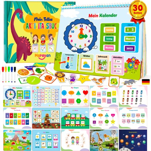 MARAYAN, Quiet Book, Busy Board Activity, Montessori Buch, Baby Spielzeug ab 3 4 5 Jahre Junge mädchen, kinderspielzeug, lernkalender, lernspielzeug, Geschenk, Vorschule von M Marayan Shop