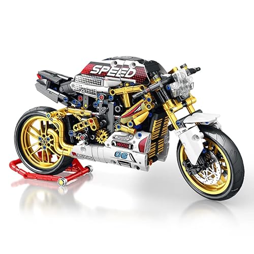 M Menbis Narwhals Motorrad-Bausatz mit 890 Teilen, MOC-Motorradmodell im Maßstab 1:8 für Erwachsene und Kinder, kompatibel mit 8mm Bausteinen. M Menbis Narwhals Motorrad-Bausatz mit 890 Teilen, MOC-Motorradmodell im Maßstab 1:8 für Erwachsene und Kinder, kompatibel mit 8mm Bausteinen. von M Menbis