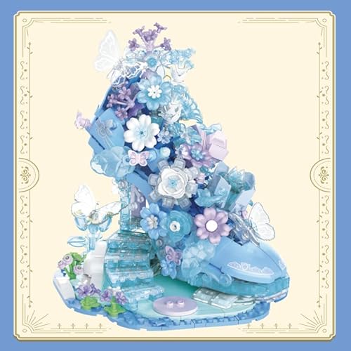 Menbis Kirschblüten-Bonsai MOC Baukasten, 800 Teile Mini Baumhaus Modellbausatz, DIY-Spielzeug für kreative Freude (Blue) von M Menbis