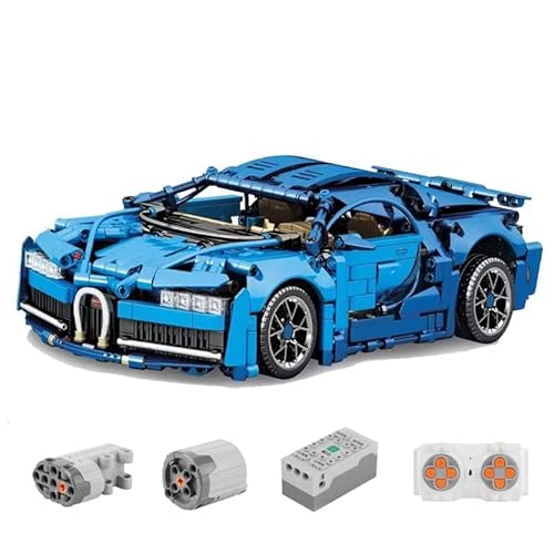 Narwhal 1402 Teile, 1:14 Maßstab Sportwagen MOC Baustein-Set, Rennmotorrad-Modellbausatz für Erwachsene und Kinder 8-12, DIY Bausteine, 8mm Kompatibel mit Technic, Fernbedienungsset enthalten (Blau). von M Menbis