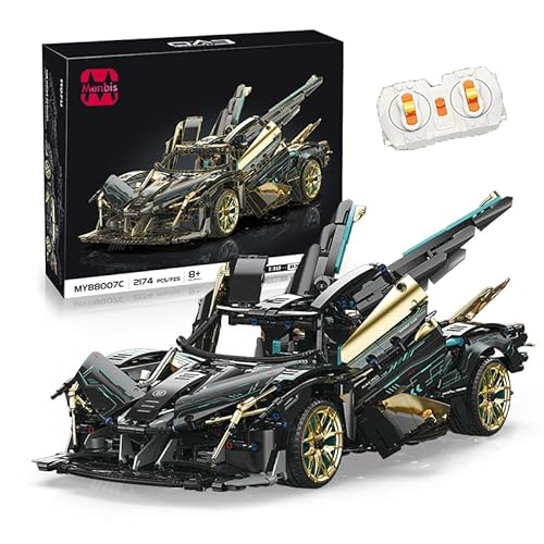 Narwhals 2174-Teile Sportwagen-Bausatz – 1:8 Maßstab MOC Modell mit Fernbedienung – Kompatibel mit 8mm Bausteinen von M Menbis