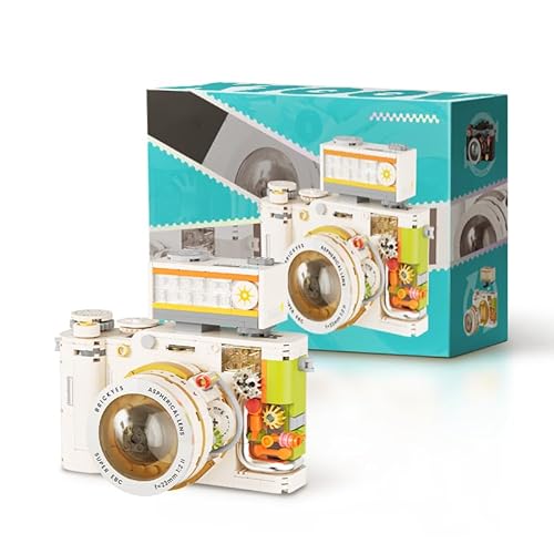 Narwhals Retro-Kamera-Baustein-Set, 500+ Teile, DIY-Vintage-Mini-Kamera-Modell, MOC-Display, Sammlerstück für Erwachsene (Typ A) von M Menbis