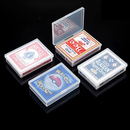 Spielkarten-Etui aus Kunststoff, transparent, für Poker, Pokemon, MTG, Yugioh und Baseball Sammelkarten, kleine Spielkarten-Box, Deck-Halter für Spielkarten (4 Packungen) von M-TOP