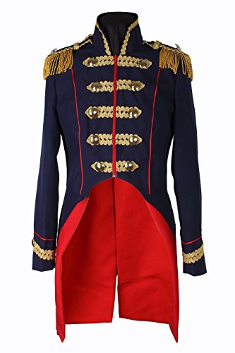 M&G Atelier Damen Soldat Napoleon Jacke Karnevalskostüm Uniform Fasching Gehrock Köln 36-50 Dunkelblau (40) von M&G Atelier