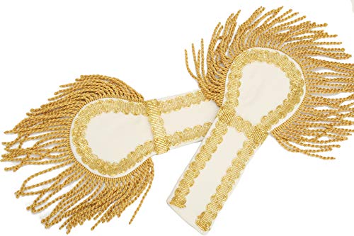 M&G Atelier Schulterklappen Epauletten Schulterstück Gehrock Karnevalskostüm Karneval Weiss von Guoml