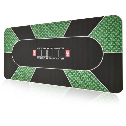 M.Y Professionelle Pokermatte, 180 cm x 90 cm, extra große Texas Hold'em Poker-Tischmatte für 10 Spieler, inklusive tragbarer Tragetasche M.Y Professionelle Pokermatte, 180 cm x 90 cm, extra große Texas Hold'em Poker-Tischmatte für 10 Spieler, inklusive tragbarer Tragetasche von M.Y