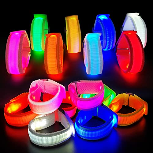 M.best 16 Stück LED Light Up Armbänder Glühen blinkende Armbänder Glühen in der dunklen Partyzubehör für Hochzeit, Raves, Konzert, Camping, Sportereignisse, Party von M.best