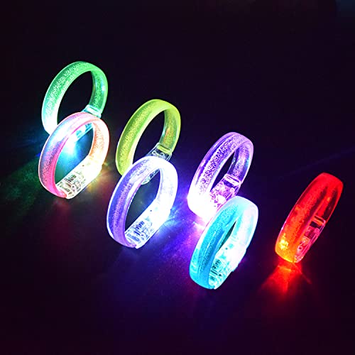 M.best LED Armbänder, 14 Stück und 14 Ersatzbatterien blinkend Armreif blinkleucht Leuchtarmbänder für Kinder Geburtstag Party Disco Halloween Weihnachten von M.best