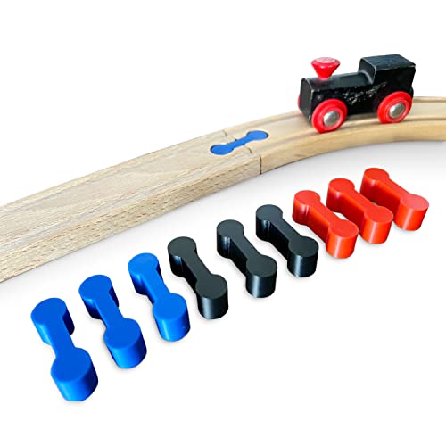 M3Druck® Gleisverbinder 10 Stück Holzeisenbahn Verbindungsstücke Verbinder; Adapter kompatibel mit Brio, Lillabo, Thomas and Friends, Melissa UVM. (Blau) von M3Druck