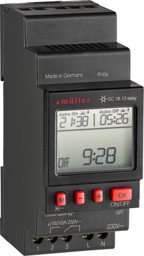 Müller SC 18.13 easy 230V 50-60Hz Hutschienen-Zeitschaltuhr digital 230 V/AC 4000W von Müller