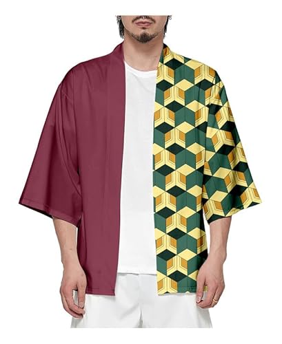 Bashira Kimono Umhang Mantel Cosplay Kostüm Strickjacke Unisex Grün M von MABDO