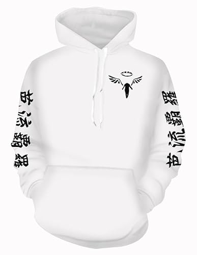 MABDO 3D Druck Anime Kapuzenpulli Hoodie Valhalla Cosplay Kostüm Adult Herren Damen Weiß XL (Chest 113cm) von MABDO