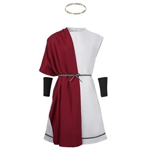 MABDO Anime Griechischer Caesar antiker Tunika Outfits Suit Cosplay Kostüm Herren Weiß XL (Chest 133cm) von MABDO