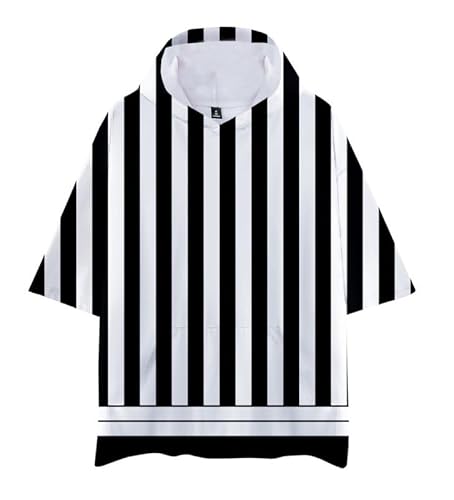 MABDO Anime Obanai Iguro Short-Sleeved Hooded T-Shirt Sweatshirt Cosplay Costume Unisex Schwarz 2 S (Chest 108cm) von MABDO