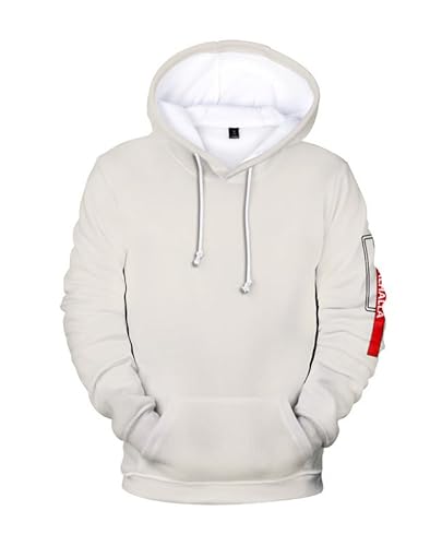 MABDO Hoody Hoodie Anime Kapuzen 3D Druck Sweatshirt Baruhara Cosplay Kostüm Herren Damen Unisex Weiß 4XL (Chest 134cm) von MABDO