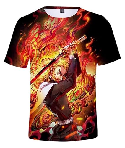 MABDO T-Shirt Kyoujurou Kurzarm Bluse T-Shirt Top Cosplay Kostüm Unisex Black-A XL (Chest 112cm) von MABDO