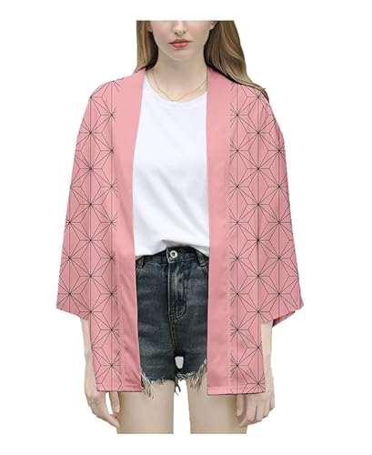 Nezuko Kimono Umhang Mantel Strickjacke Cosplay Kostüm Unisex Rosa XS von MABDO