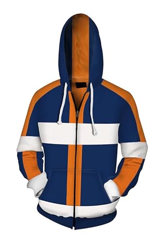 Pullover Takashi Mitsuya Freizeit Printed Jacket Cartoon Mantel Trenchcoat Cosplay Kostüm Herren Damen Orange 5XL (Chest 125cm) von MABDO