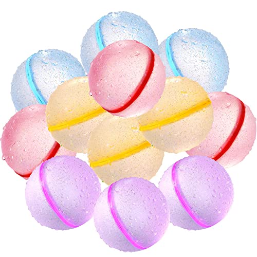 12 Stück Wiederverwendbare Magnetische Wasserballons, Wasserbombe Selbstdichtend Schnellfüllung, Sommerspielzeug, Sommerparty Wasserspielzeug für Mädchen Jungen ab 3 Jahren 12 Stück Wiederverwendbare Magnetische Wasserballons, Wasserbombe Selbstdichtend Schnellfüllung, Sommerspielzeug, Sommerparty Wasserspielzeug für Mädchen Jungen ab 3 Jahren von MACABAKA