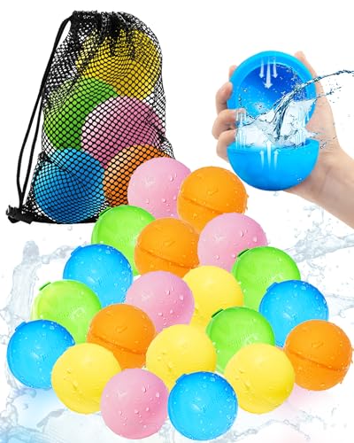 SOPPYCID Wiederverwendbare Magnetische Wasserballons, Wasserbombe Selbstdichtend Schnellfüllung, Sommerspielzeug, Outdoor-Wasserspielzeug, Outdoor-Aktivitäten Wasserkämpfe, Sommerparty 20 STK von MACABAKA