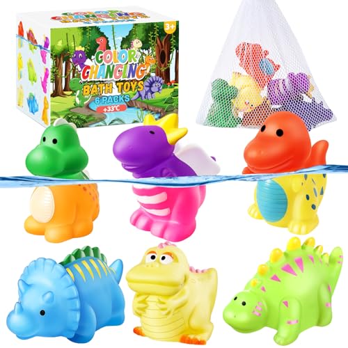 Color Changing Kein Loch Bad Spielzeug für Kleinkinder 6-12,Kleinkinder 1-3, 6 Pack Kein Loch Badewanne Spielzeug Bad Spielzeug Wasser Schwimmende Spielzeug Dinosaurier Spielzeug für Badewanne Pool Color Changing Kein Loch Bad Spielzeug für Kleinkinder 6-12,Kleinkinder 1-3, 6 Pack Kein Loch Badewanne Spielzeug Bad Spielzeug Wasser Schwimmende Spielzeug Dinosaurier Spielzeug für Badewanne Pool von MACALOCA