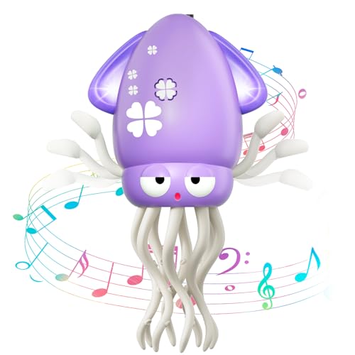 MACALOCA Tanzendes Octopus-Spielzeug, lustiges elektrisches tanzendes Octopus-Spielzeug mit LED & Musik, kreatives verrücktes 8-Bein-Action-Crawling Octopus für Stresslinderung & Kinder (Lila) von MACALOCA