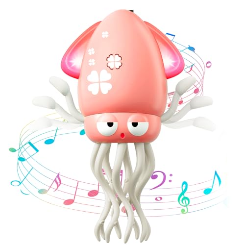 MACALOCA Tanzendes Octopus-Spielzeug, lustiges elektrisches tanzendes Octopus-Spielzeug mit LED & Musik, kreatives verrücktes 8-Bein-Action-Crawling Octopus für Stresslinderung & Kinder (Rosa) von MACALOCA