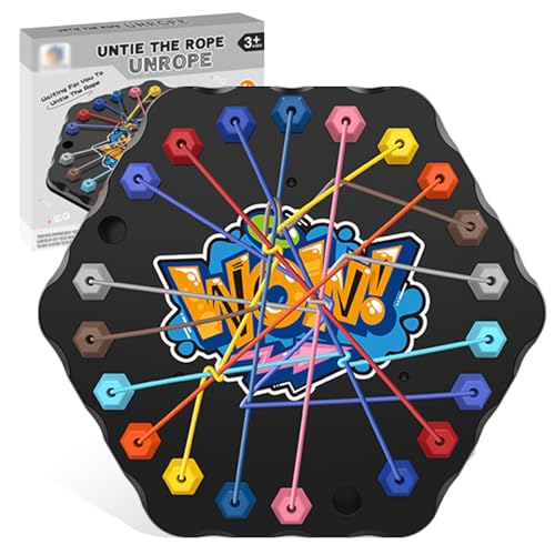 MACULPER Rope Challenge-SpielKnots Rope Untangling Tisch Strategie Brettspiel Seil Puzzle Brettspiel Seil Sortier Logik Spiele Knot für Kinder für Haus, Spielzimmer und Klassenzimmer von MACULPER