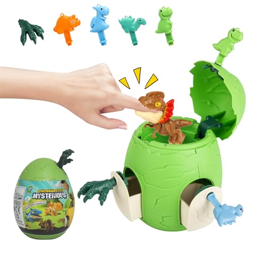 MACULPER Dinosaurier Spielzeug Set Dino Eier Dinosaurier Finger Spielzeug Dino Spielzeu mit Zubehör und Überraschungen Dinosaurireier Blind Box für Kinder Jungen von MACULPER