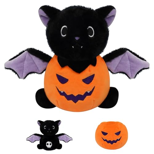 MACULPER Halloween Kuscheltier Fledermaus Kuscheltier Halloween Plüschtier Kürbis,Fledermaus Stofftier für Kinder Mädchen Jungen,Sofa Dekoration Geschenk von MACULPER