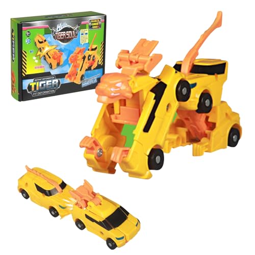 MACULPER Transformierendes Kinder Auto Spielzeug Transfor-ming Toys für Kollision Deformation Kombinierter Roboter ab 6 7 8 9 Jahre (Gelbe) von MACULPER