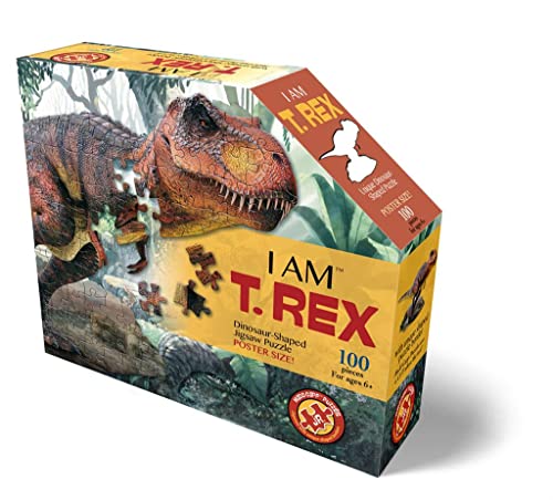 Madd Capp 884014 Shape Puzzle Junior, Konturpuzzle T-Rex, für Erwachsene und Kinder, 100 Teile, Mehrfarbig von Madd Capp