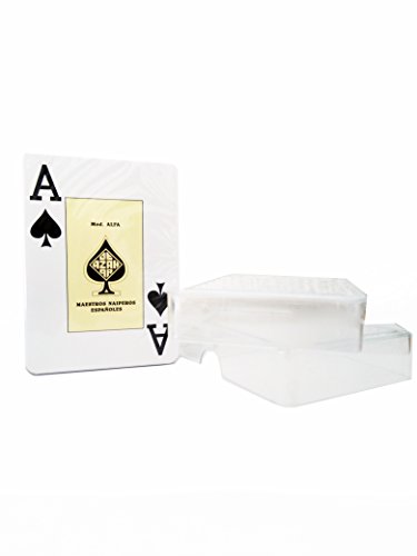 Maestros Naiperos 130003092 Alfa Estuche de Plástico Poker, Jumbo-Deck, 55, Karten, Kunststoffetui, Casino Qualität, Blau/Rot von MAESTROS NAIPEROS