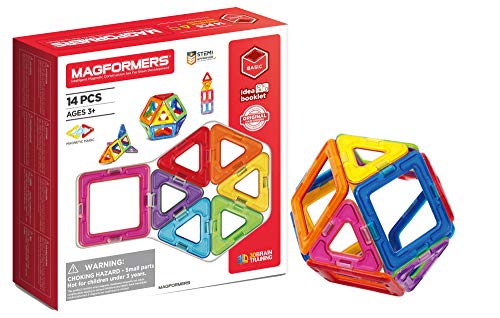 Magformers 14-piece Magnetic Construction Tiles Toy. STEM Teaching Resource. With 6 Squares and 8 Triangles. Magnetic Tiles For Children Aged 3+. von MAGFORMERS
