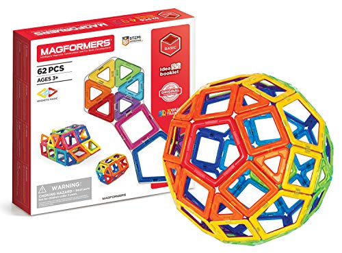 Magformers 62-piece Magnetic Building Blocks Tiles Toy. Magnetic STEM Toy With Squares, Triangles, Pentagons With Sealed Magnets That Rotate. Used In Schools For Maths And Geometry. von MAGFORMERS