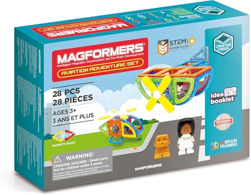 Magformers Aviation Adventure Magnetic Construction Set. 28 Pieces. STEM toy. Educational toy. von MAGFORMERS
