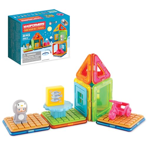 Magformers Cube House Penguin 20-Piece Magnetic Construction Toy. STEM Set with Magnetic Tiles and Accessories. Makes Different Houses for The Cute Character. von MAGFORMERS