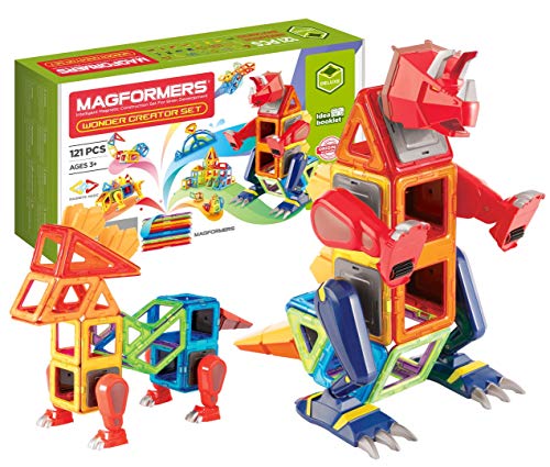 Magformers Wonder Creator 121-Piece Magnetic Construction Set. Make Giant Dinosaur Models and Mega Monsters. von MAGFORMERS