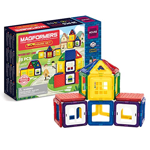 Magformers Wow House Magnetic Building Blocks Tiles Toy. Makes 20 Different Houses. Comes with Extra Puzzle Play Sheets and Building Cards Guides for Younger Children. von MAGFORMERS
